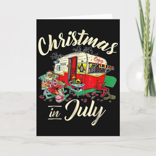 Christmas In July Hipe Rv Camng Camng Lover  Kaart (Voorkant)