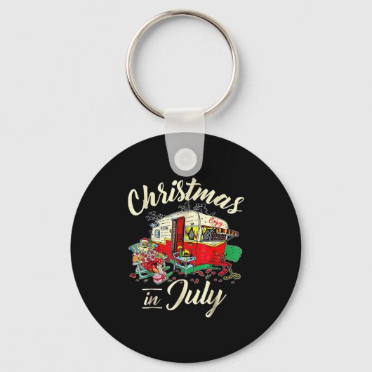 Christmas In July Hipe Rv Camng Camng Lover Sleutelhanger (Voorkant)
