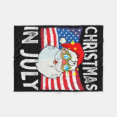 Christmas In July Retro Hipster Funny Santa Men Wo Fleece Deken (Voorkant (Horizontaal))