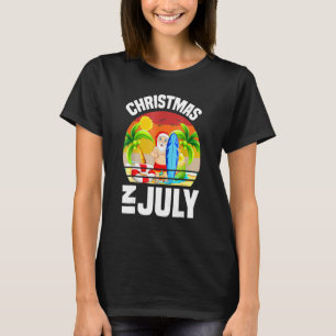Christmas In July Retro Santa Summer Vacation Beac T-shirt