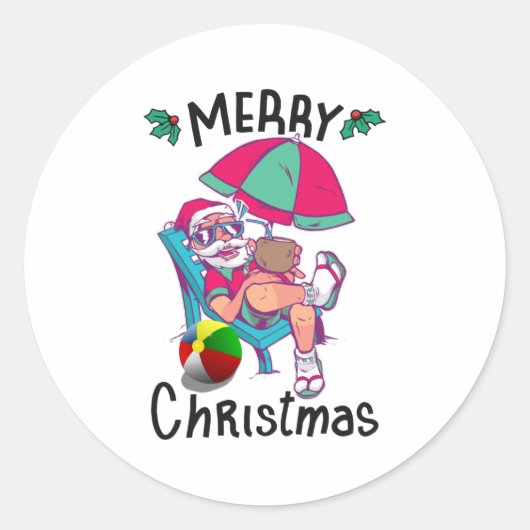 Christmas in July Ronde Sticker (Voorkant)