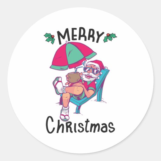 Christmas in July Ronde Sticker (Voorkant)