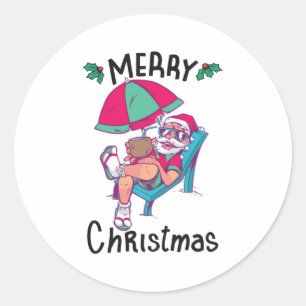 Christmas in July Ronde Sticker
