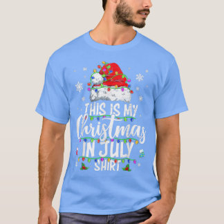 Christmas in July Santa Hat Summer Beach Vacation T-shirt