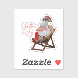 Christmas in July Santa Sticker