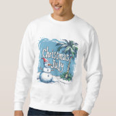 Christmas in July Snowman & Palm Tree Design Trui (Voorkant)