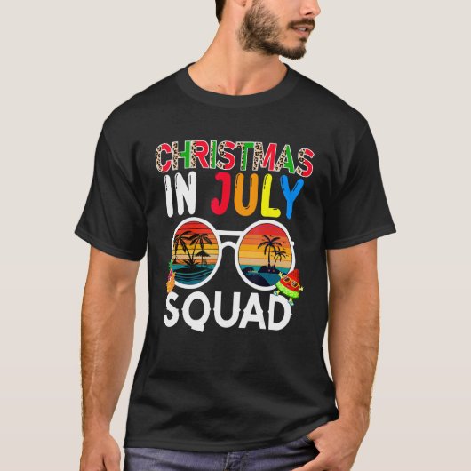 Christmas In July Squad Costume Sunglasses Traveli T-shirt (Voorkant)