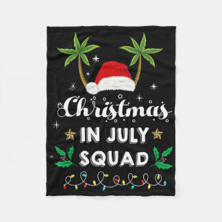 Christmas In July Squad Funny Summer Xmas Santa Ha Fleece Deken