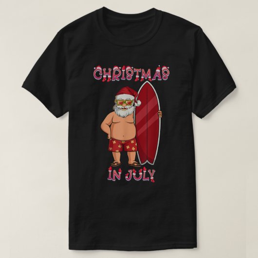 Christmas In July Summer Santa Sunglasses Xmas T-S T-shirt (Design voorkant)