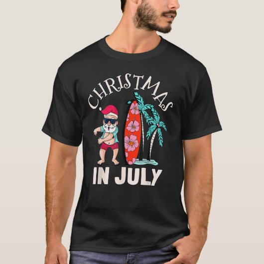Christmas In July T-shirt Funny Santa Summer Beach (Devant)