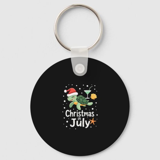 Christmas In July Turtle Summer Xmas Tortoise Wome Sleutelhanger (Voorkant)