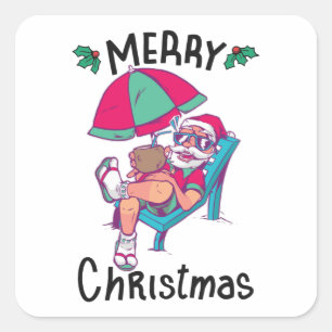 Christmas in July Vierkante Sticker