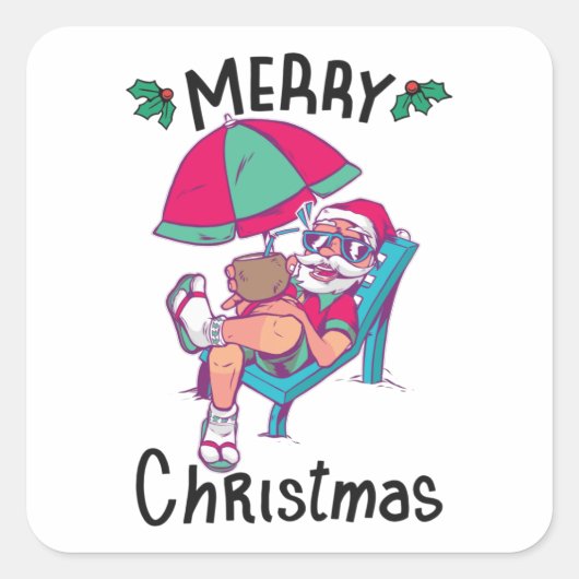 Christmas in July Vierkante Sticker (Voorkant)