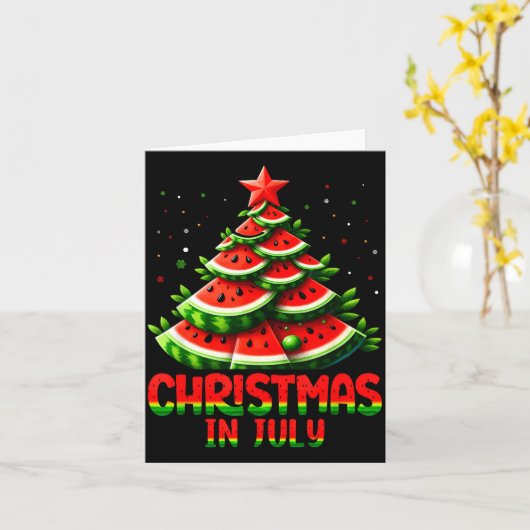 Christmas In July Watermelon Tree Summer Mens Wome Kaart (Gele Bloem)