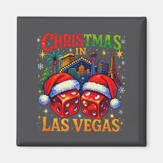 Christmas In Las Vegas Funny Holiday Design Long S Magneet (Voorkant)