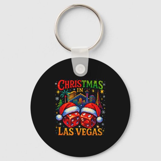 Christmas In Las Vegas Funny Holiday Design Long S Sleutelhanger (Voorkant)