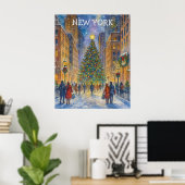 Christmas in New York Poster, Winter City Scene  Poster (Thuiskantoor)