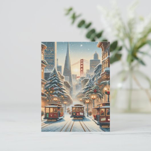 Christmas in San Francisco – Golden Gate Briefkaart (Staand voorkant)