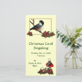 CHRISTMAS-INVITATIE: Chickade: Carol Sing (Staand voorkant)