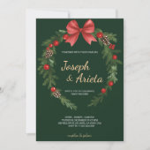 Christmas Invitation card with a wreath design Kaart (Voorkant)