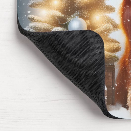 Christmas Irish Setter met sjaal en Pet Muismat (Hoek)