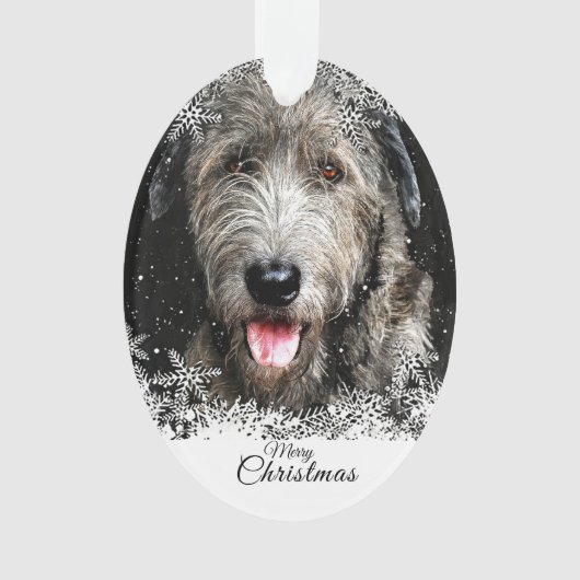 Christmas Irish Wolfhound Acryl Ornament (voorkant)