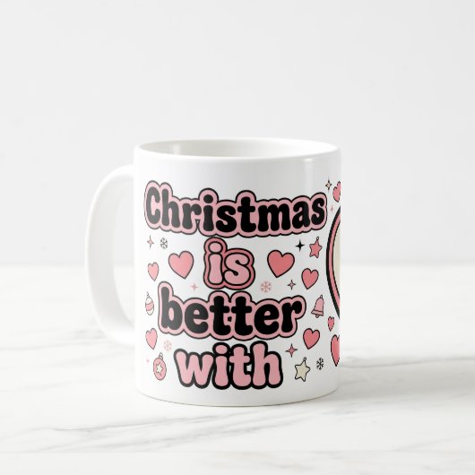Christmas Is Better With Personalized Heart Mug Koffiemok (Voorkant links)
