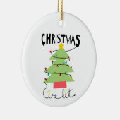 Christmas Is Lit Ceramic Circle Ornament (Rechts)
