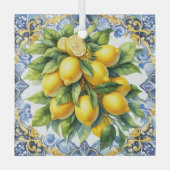 Christmas Italian Lemons Glass Ornament (Voorkant)