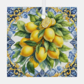 Christmas Italian Lemons Glass Ornament (Achterkant)