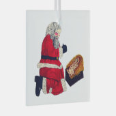 CHRISTMAS JESUS EN SANTA GLAS ORNAMENT (Voorkant Rechts)