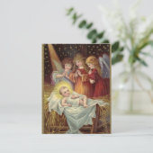 Christmas Jesus illustration carte vintage (Debout devant)