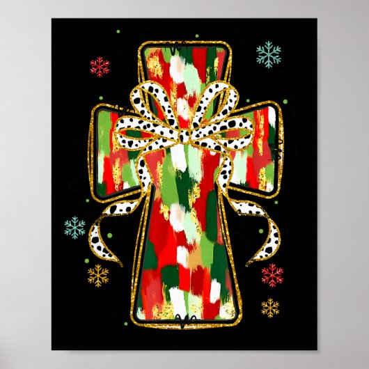 Christmas Jesus Is The Reason Christian Cross Coqu Poster (Voorkant)