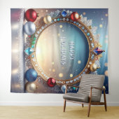 Christmas Jewel Frame Holiday Backdrop Wandkleed (In Situ (horizontaal))
