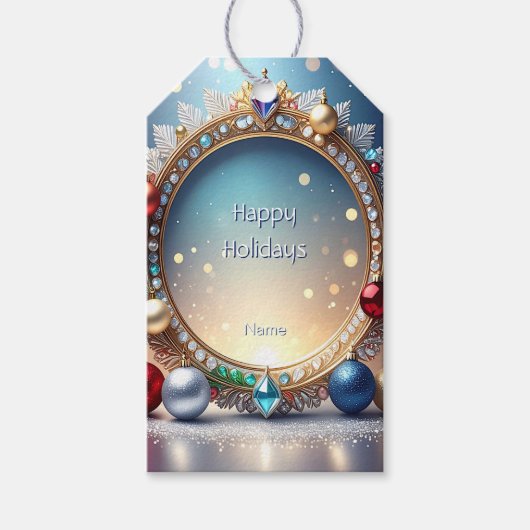 Christmas Jewel Lijst Gift Label Cadeaulabel (Voorkant)