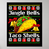 Christmas Jingle Bells Taco Shells Funny Family Ug Poster (Voorkant)