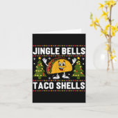 Christmas Jingle Bells Taco Shells Funny Xmas Taco Kaart (Gele Bloem)