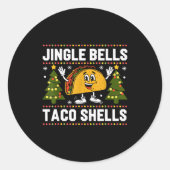 Christmas Jingle Bells Taco Shells Funny Xmas Taco Ronde Sticker (Voorkant)