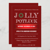 Christmas Jolly Potluck Invitation (Devant / Derrière)