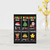 Christmas Jolly Syllables Teacher Students Funny S Kaart (Gele Bloem)