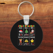 Christmas Jolly Syllables Teacher Students Funny S Sleutelhanger (Voorkant)