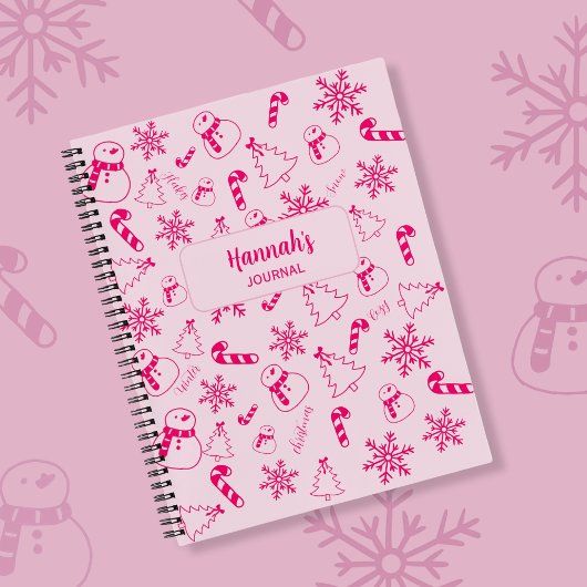 Christmas Journal – Pink Winter Holiday Notebook Notitieboek