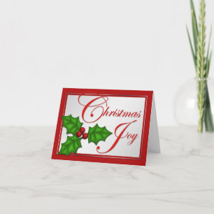 Christmas Joy beroemd gemaakt door Holly Leaves We Feestdagen Kaart