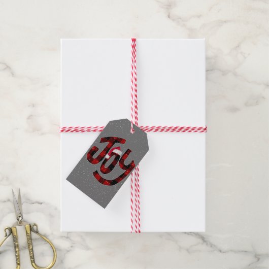 Christmas Joy Buffalo Plaid Cadeaulabel
