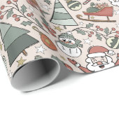 Christmas Joy - Roze Cadeaupapier (Rol Hoek)