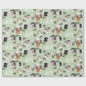 Christmas Joy Snowflake Schattigee Fotocollage Gro Cadeaupapier (Vlak)