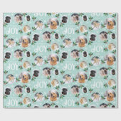 Christmas Joy Snowflake Schattigee Fotocollage Min Cadeaupapier (Vlak)