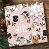 Christmas Joy Snowflake Schattigee Fotocollage Roz Cadeaupapier