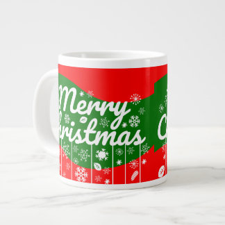Christmas Jumbo Mug – White Ornaments 
