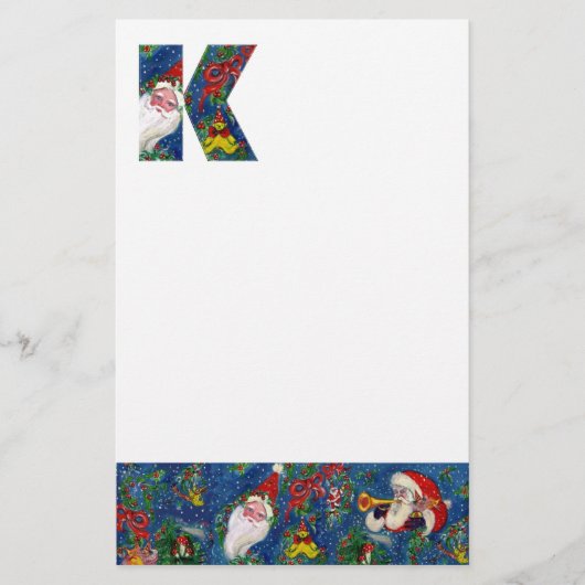 CHRISTMAS K BRIEF / SANTA CLAUS MET RODE RIBBON BRIEFPAPIER (Voorkant)